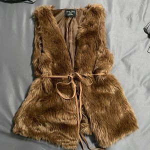 Furry Brown Vest | Small